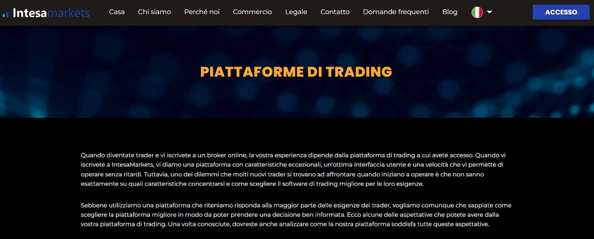 Intesa Markets Piattaforme di tradin