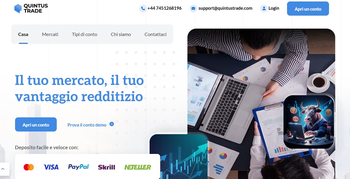 Quintustrade Homepage