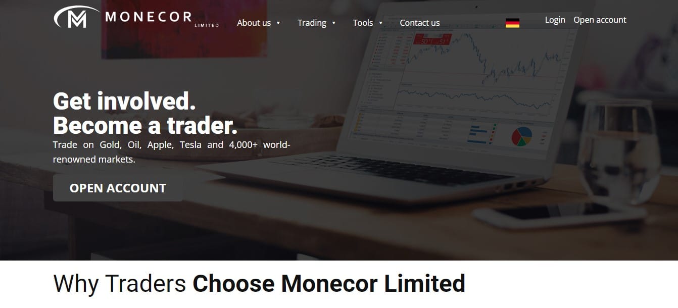 Monecor Limited website